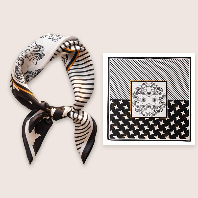 Literary Small Floral Summer 100% Mulberry Silk Shawl Age-reducing Fashion Neck Protection Professional Scarf