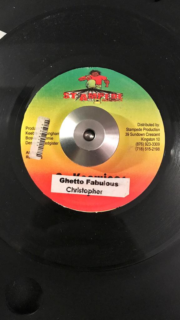7inch Record CHRISTOPHER, KING DAVID - Ghetto Fabuluos / Champions Of Cham NONE Stampede Produc Jamaica Reggae, Ska & Dub Used