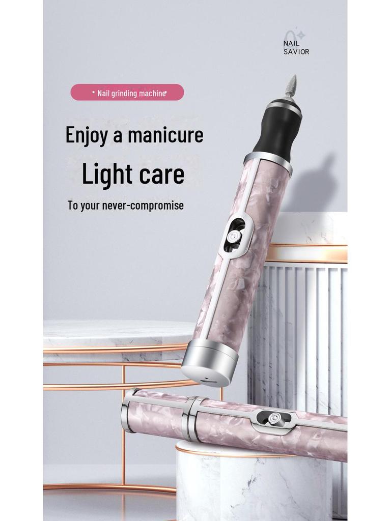 Компактный серый электрический полировщик ногтей и инструмент для удаления омертвевшей кожи