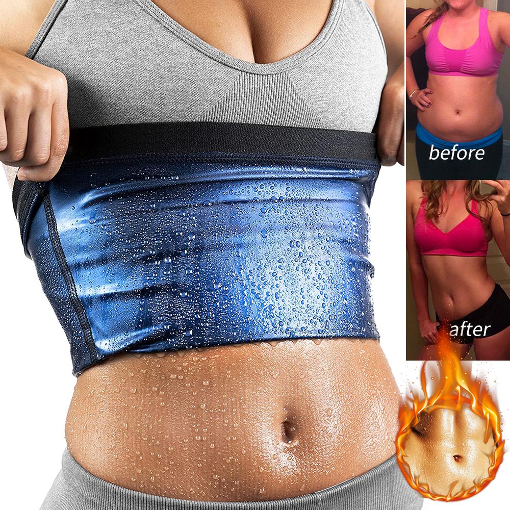 Women Belly Sweat Band Waist Trimmer Belt Fat Burning Stomach Wraps Weight Loss Slimming Body Shaper Sauna Waist Trainer Corset