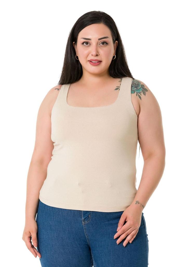 Women's Style Big Size Body Plus Size Strappy Half Lined Viscose Mink Body