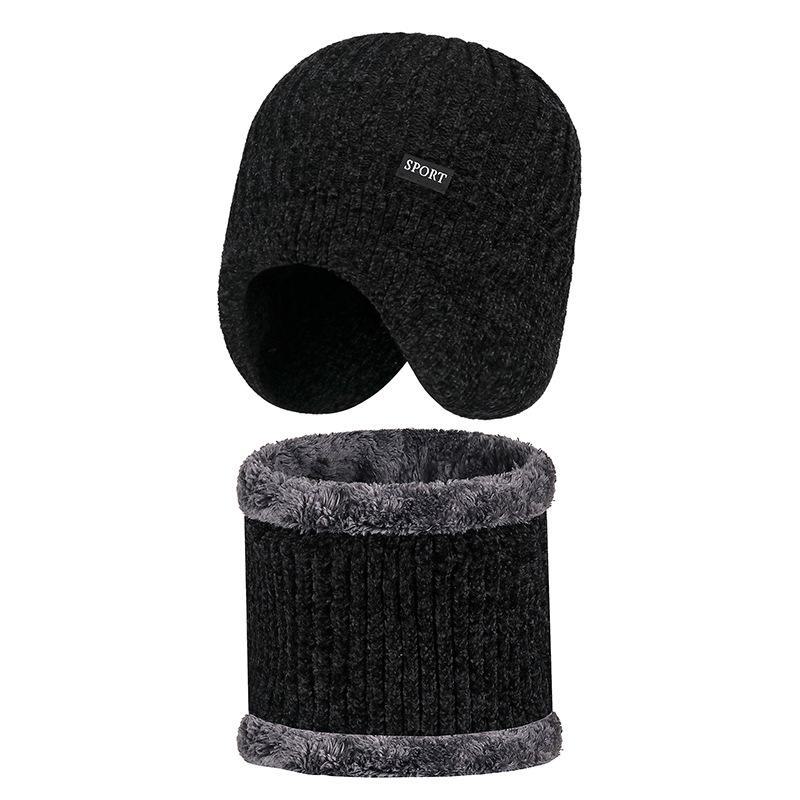 Зимняя шапка и наушники из синели: Ветрозащитная, плотная, теплая вязаная шапка для велоспорта для мужчин и женщин.