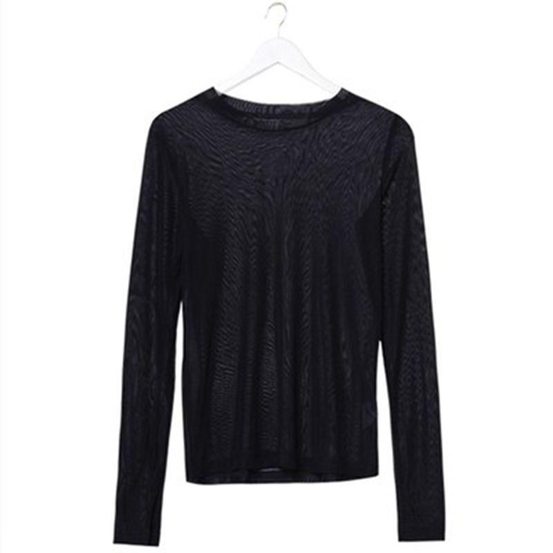 Летний сетчатый дышащий тонкий солнцезащитный топ с длинными рукавами, однотонный прозрачный топ, женская блузка из ледяного кружева