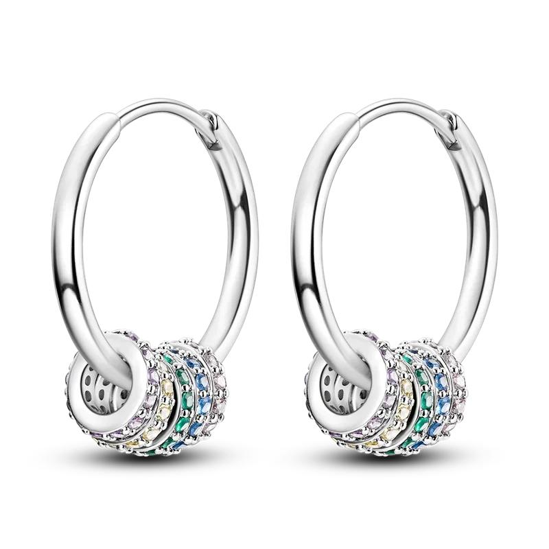 925 Silver Love Feather Moon Star Heart Earrings for Women Girls Charms Hoop Stud Jewelry Gifts
