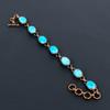 Бирюзовые драгоценные камни, медь, гальванопластика, ювелирные изделия с регулируемой цепочкой, браслет ручной работы на День памяти