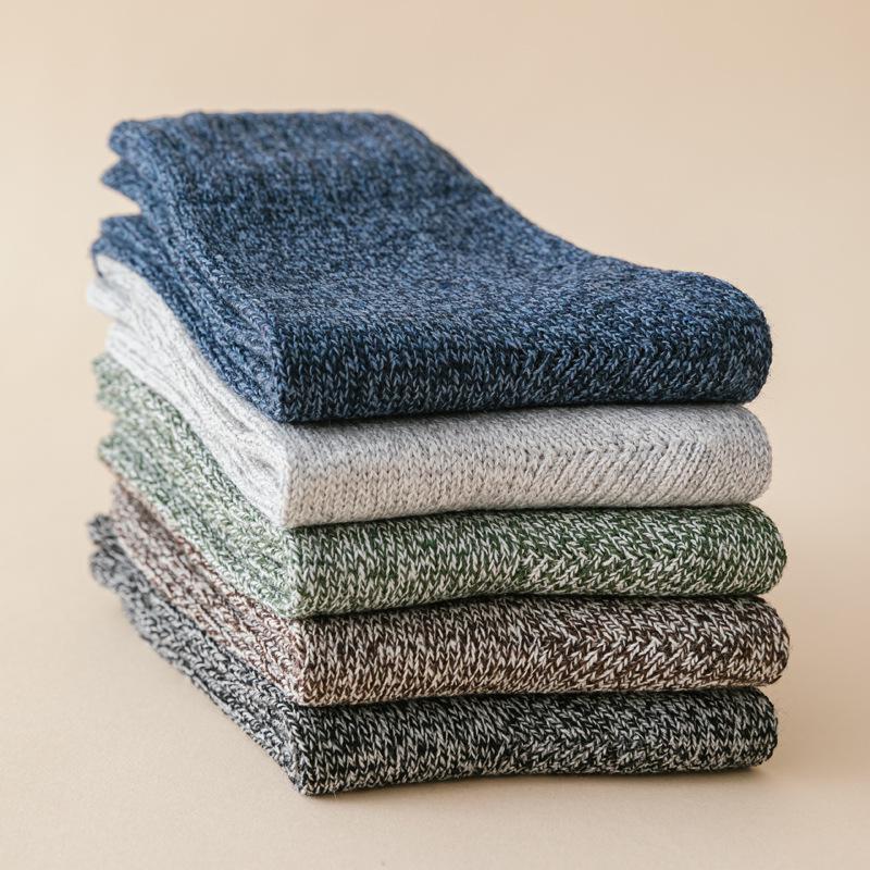 Мужские толстые шерстяные носки в стиле ретро — теплые и универсальные для осени и зимы