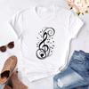 2025 New Women T Shirt Music Note Printed Tshirt Female Summer Casual Short Sleeve O-neck T-shirt Tops Tops for Women