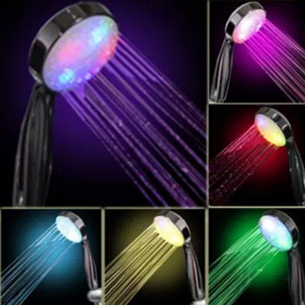 Romantic Colorful Light Water Bath Home Bathroom Sprinkler Shower Head 7Color ShowerHead LED