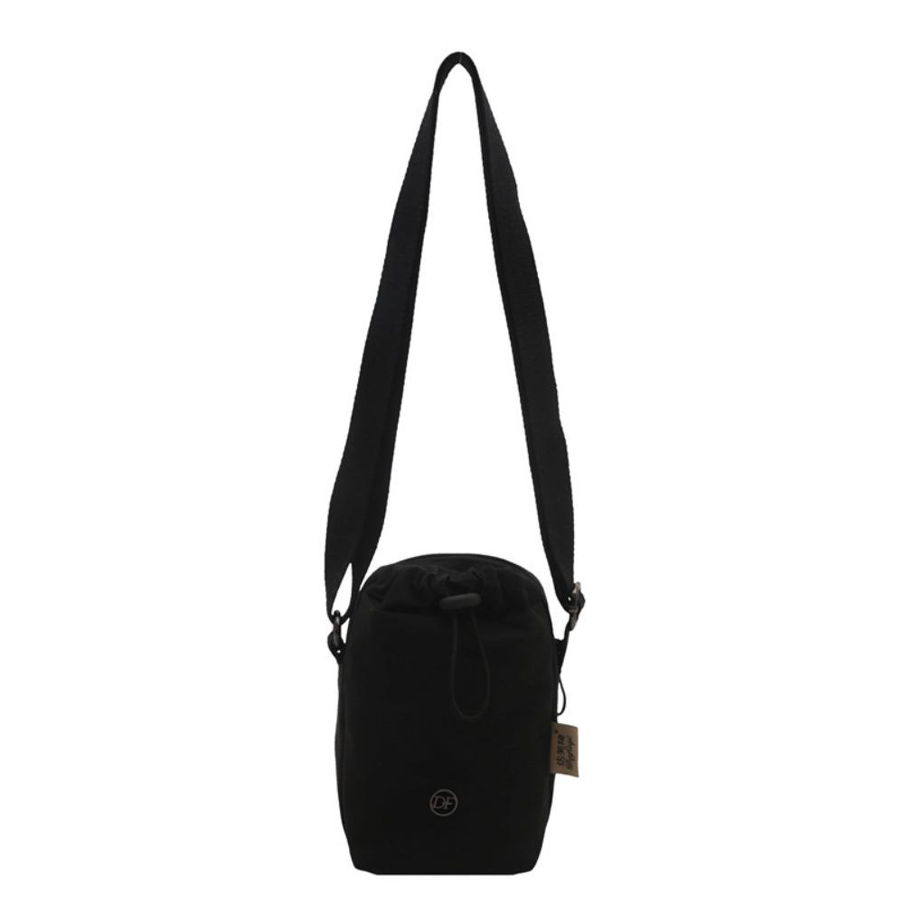 Multifunctional Mini Nylon Crossbody Bag Zipper Water Bottle Bag Drawstring Small Square Bag Daily