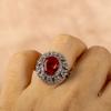 Cellacity Vintage 925 Sterling Silver Rings for Women with Oval Shape Ruby Gemstone  Female Jewellery Ring Wedding Party Gifts