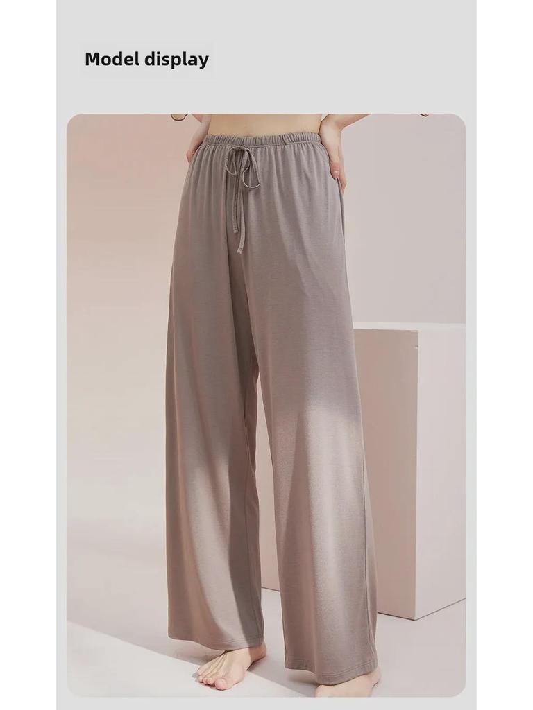 Женские летние свободные пижамные брюки из модала с широкими штанинами — дышащие и удобные для использования на открытом воздухе домашние брюки из ледяного шелка.