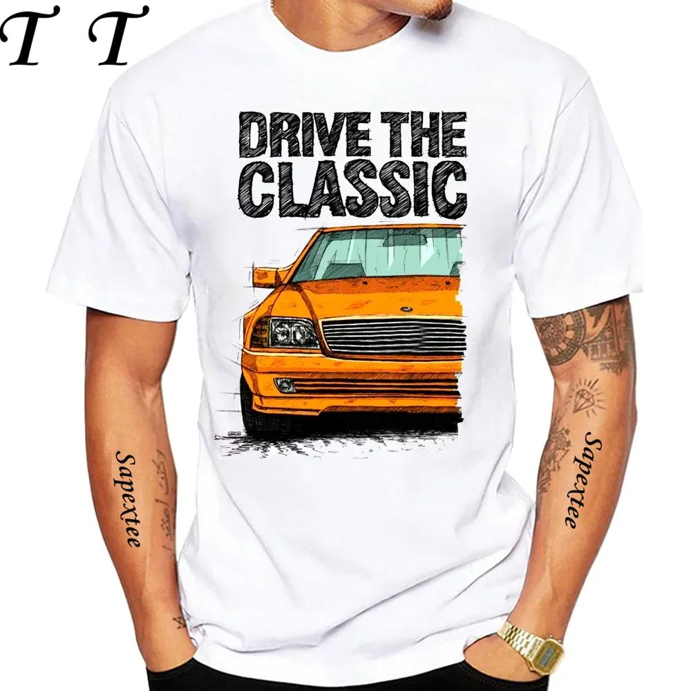 Новая мужская футболка с коротким рукавом Drive The Classic Germany Old W123 W124 R129 Hip Hop Boy Повседневные белые топы 70-е Винтажные автомобильные футболки
