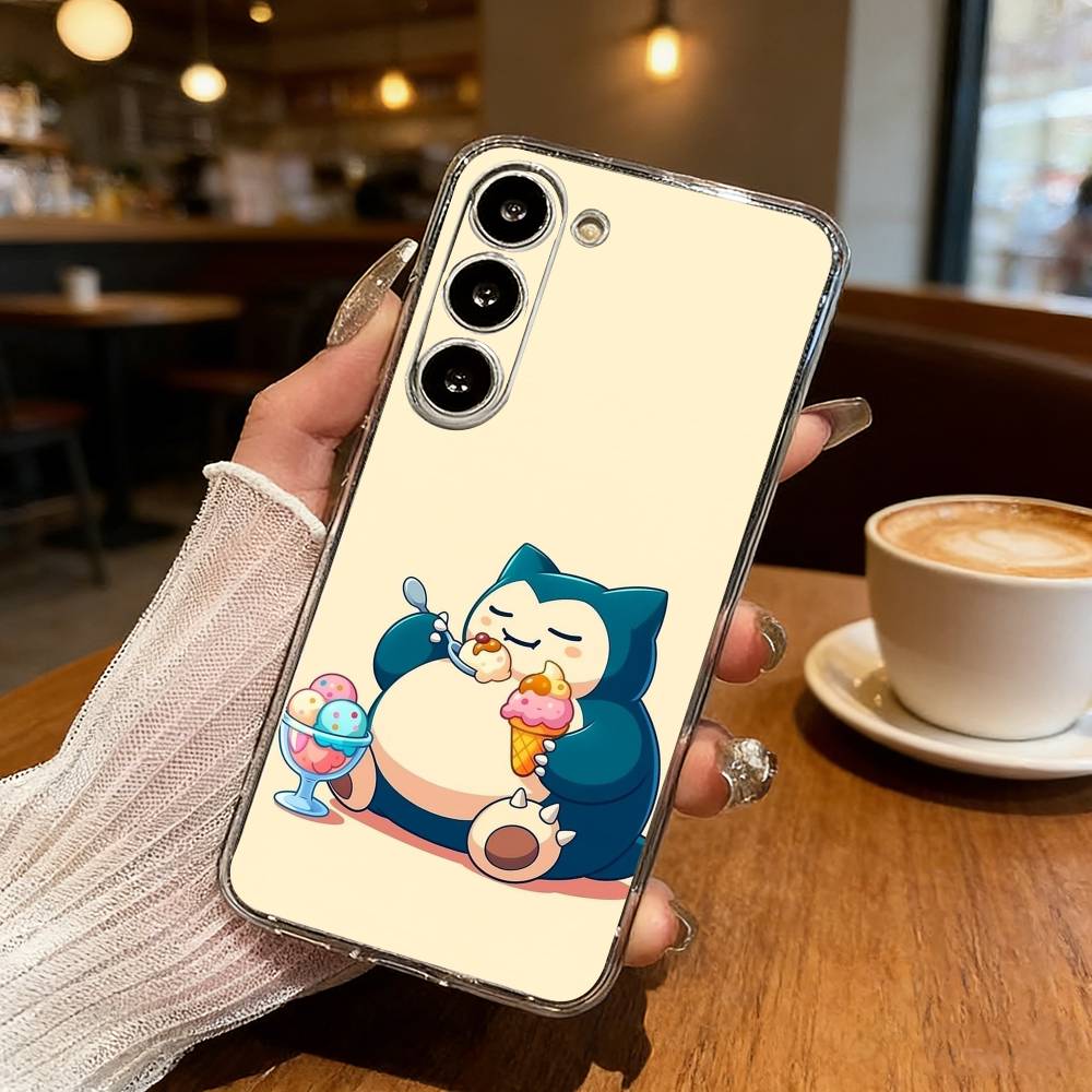 Cute S-Snorlax-x Sleep Phone Case For Samsung S25,S24,S21,S22,S23,S30,Ultra,S20,Plus,Fe,Lite Transparent Cover