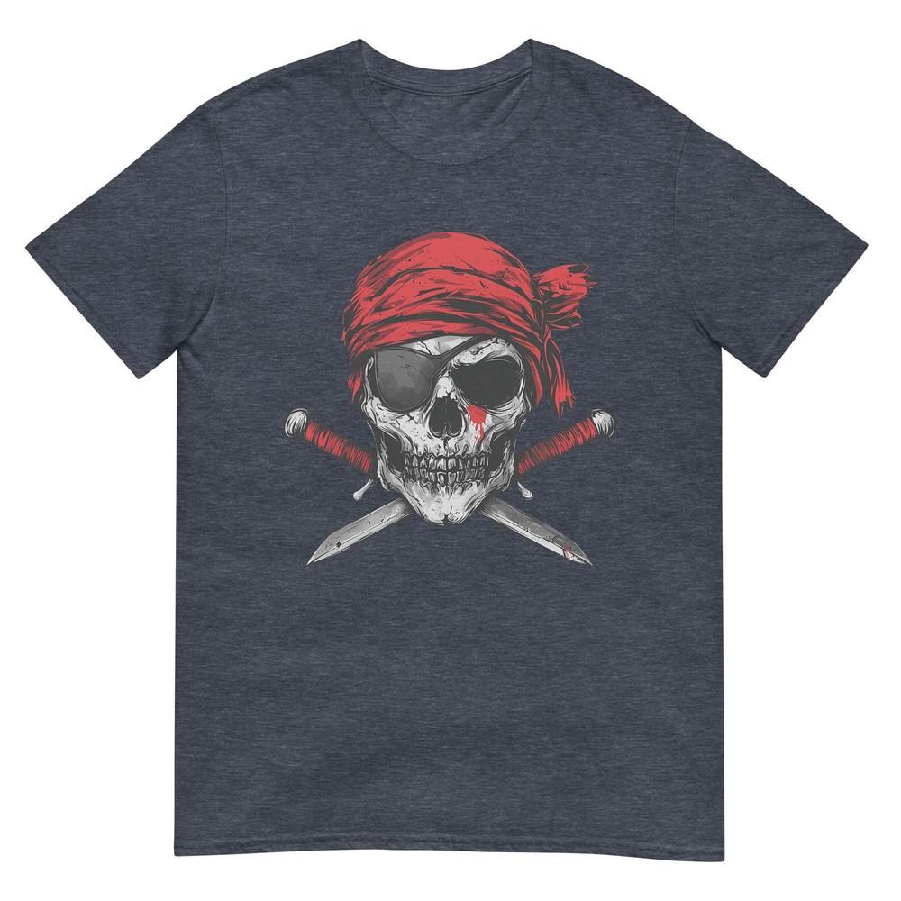 Pirate Flag Skull And Crossbones Skeleton Graphic Halloween TShirt