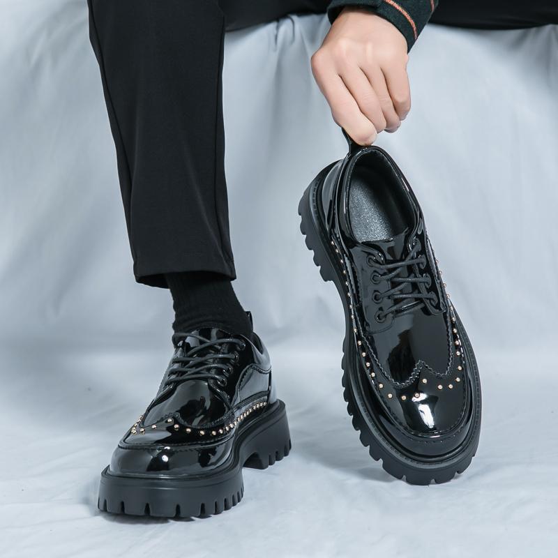 Мужские туфли-лифты на платформе, уличные шнурки, черные кожаные оксфорды, свадебное платье, танцевальный бизнес, формальный смокинг, увеличивающий рост, пиджаки для выпускного вечера, обувь для мужчин