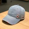 Sunshade Frayed Denim Baseball Cap Sunscreen Distressed Blue Casquette Unisex Retro Peaked Hat  Men