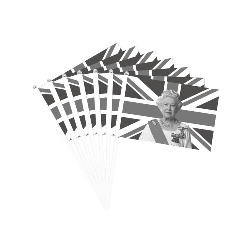 10 шт., ручные флаги, моющиеся, устойчивые к выцветанию, мини-флаги с HD-печатью, дань уважения королеве Англии