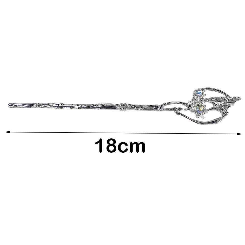 Silver Women Moonstone Zinc Zinc Alloy Women Hairpin Chinese Style Hairpin Hair Accessory Fashion Headwear