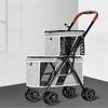 Double Pet Stroller for Small/Medium  Dogs/Cats with Double Layer Cabin One-Hand Folding Dog Travel Carriage Pet Stroller