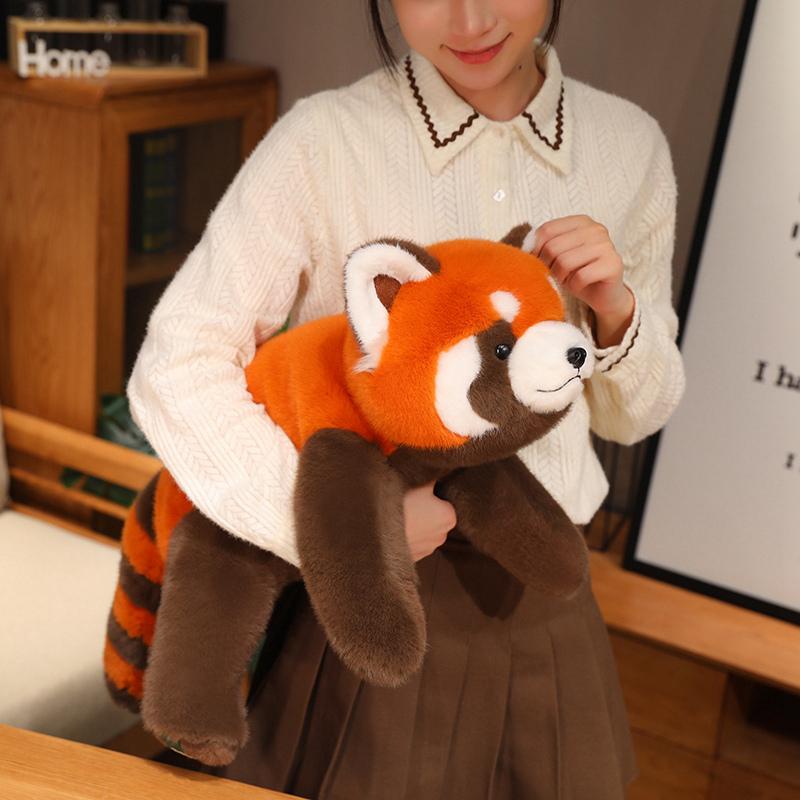1Pc 30cm Lovely Plush Lying Grey Raccoon Toys Kawaii Panda Fox Plushie Pillow Stuffed Soft Animal Cushion Birthday Gift