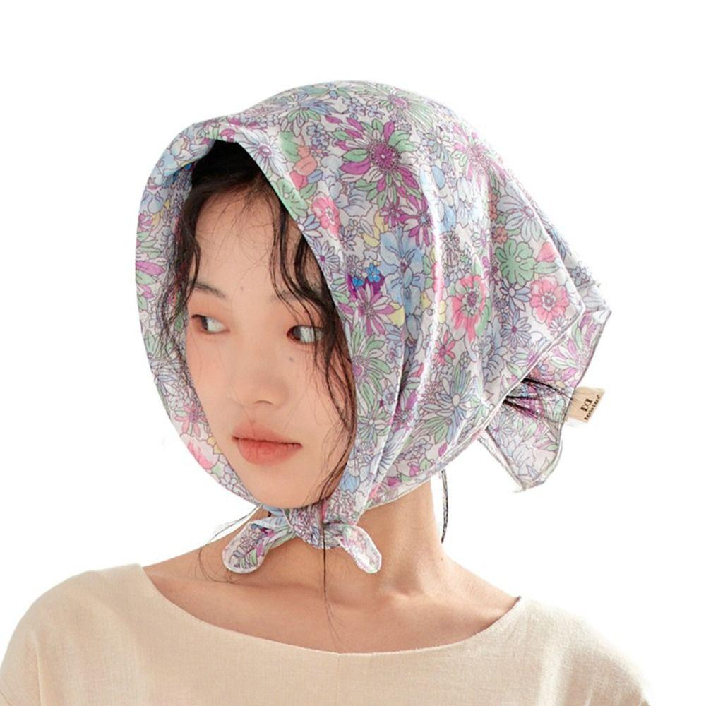 Bandanas Scarf Accessories Hair Band Square Scarf Flower Silk Scarf Female Printed Scarf