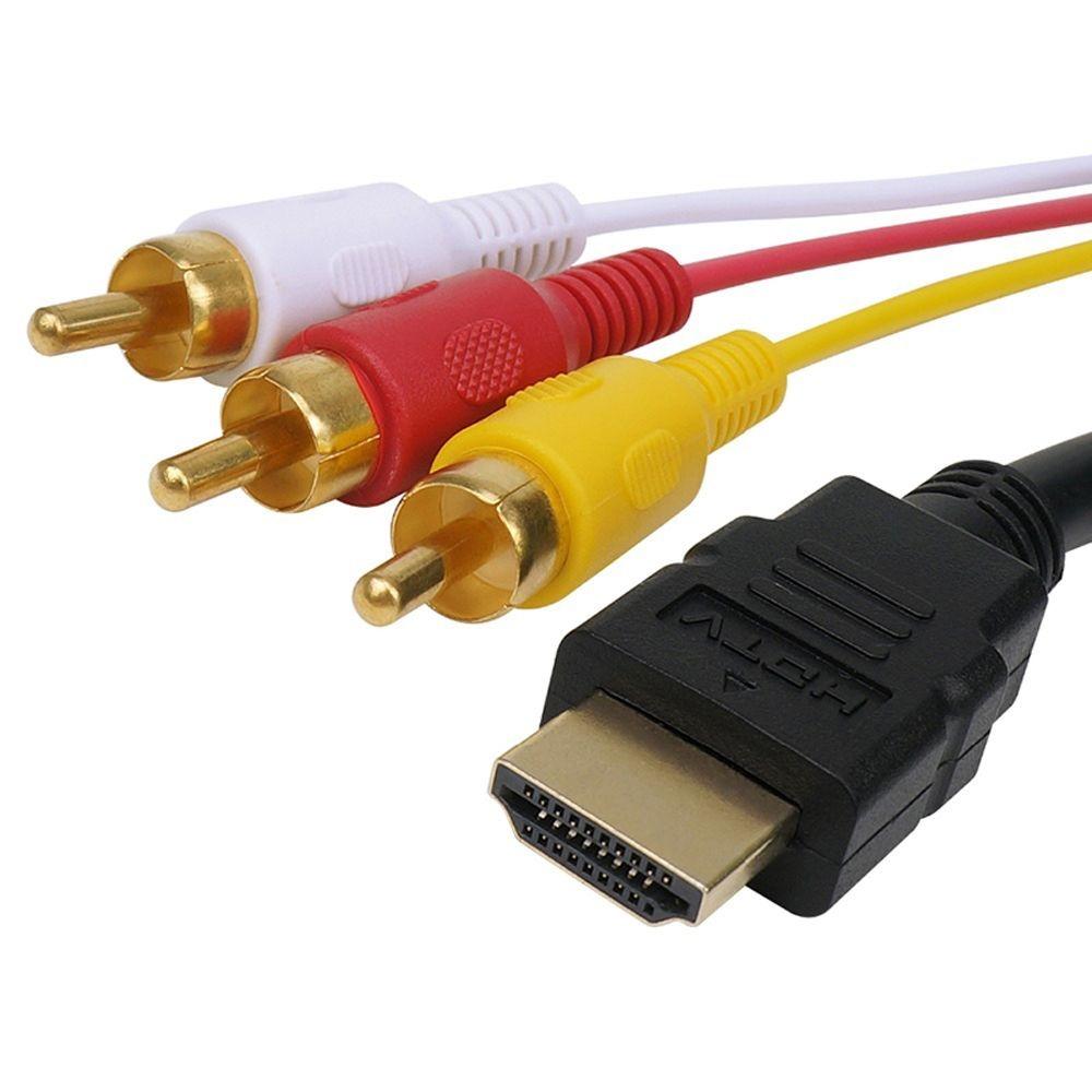 5 футов HDMI Male To 3 RCA 1080P VGA шнур Видео Аудио AV кабель для ТВ HDTV DVD Бытовая электроника
