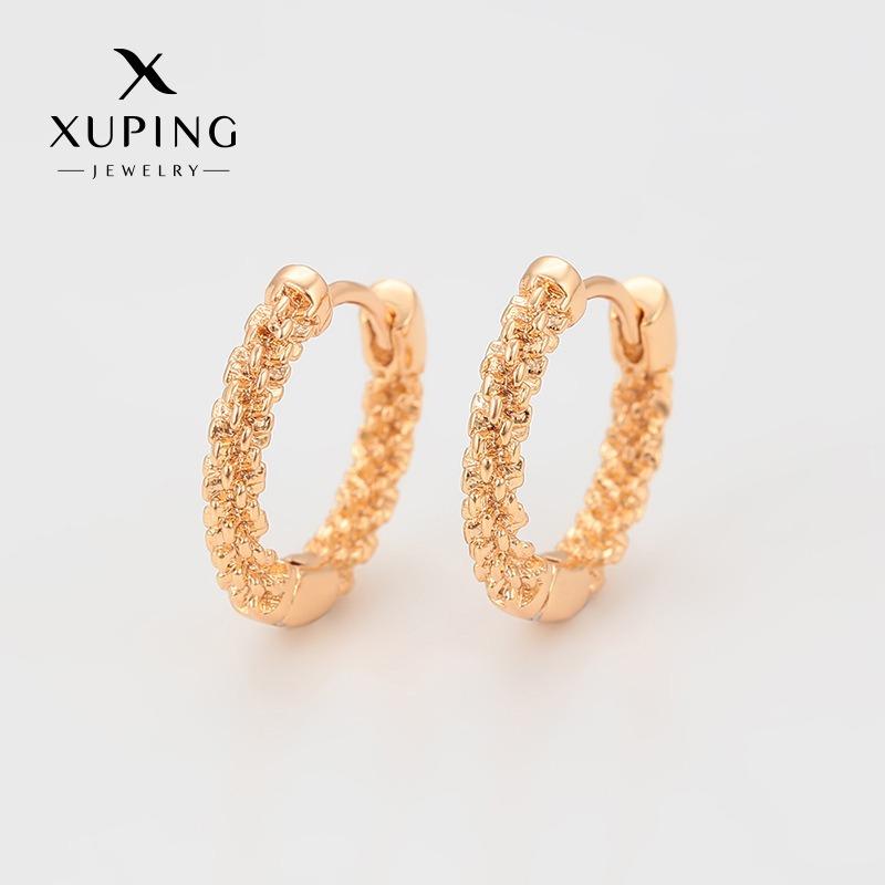 Ювелирные изделия Xuping, серьги-гвоздики, серьги-клипсы из сплава с покрытием k-цвета, с мульти-цирконами, в европейском и американском стиле, модные и универсальные серьги.