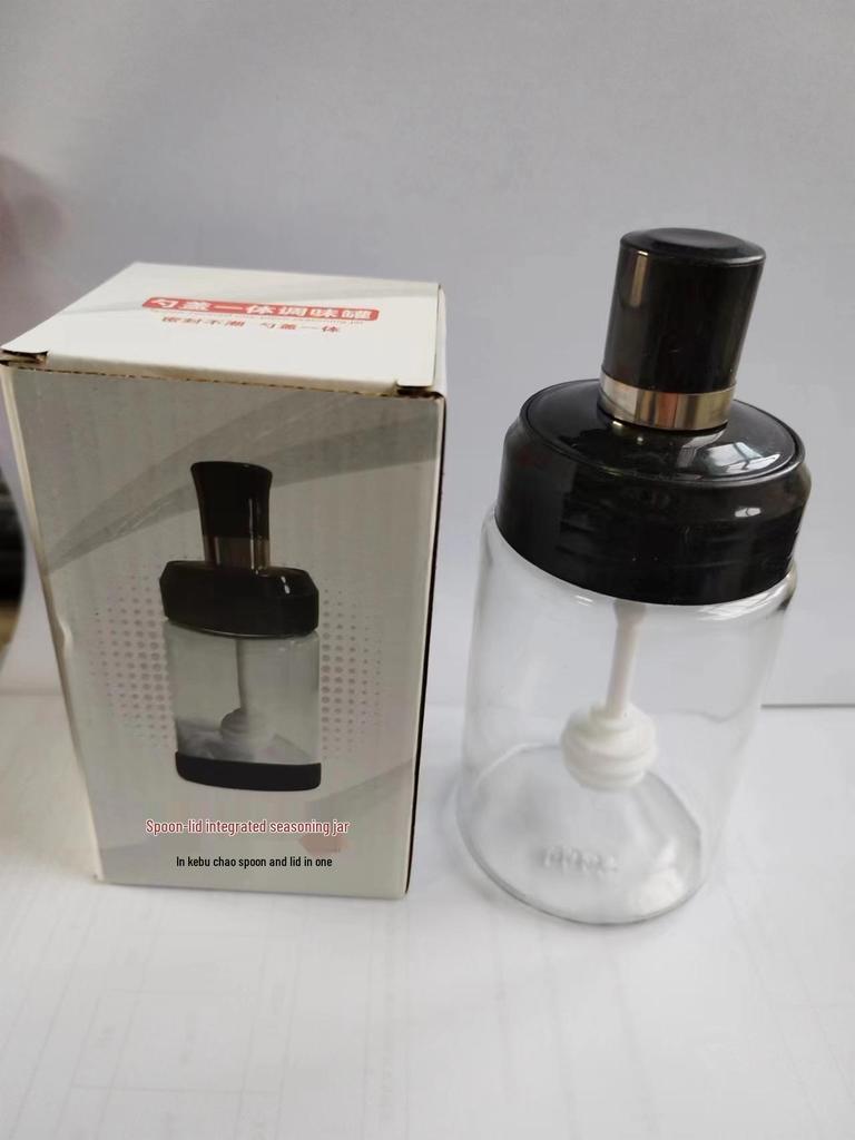 Moisture-Proof Glass Seasoning Jar with Spoon