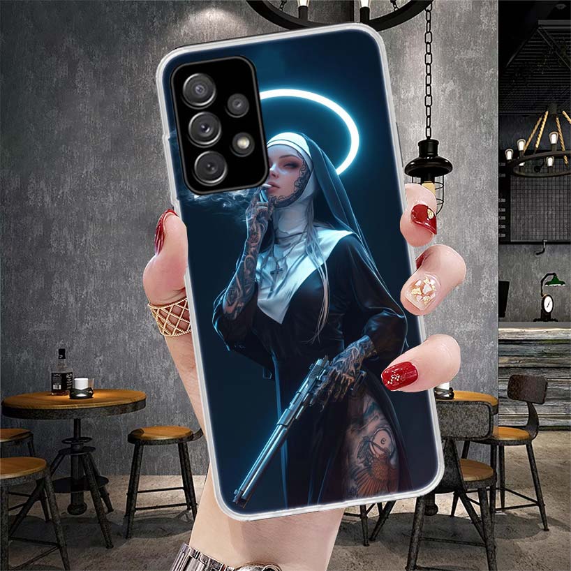 Мягкий чехол для телефона 'Темная демоническая монахиня' для Samsung Galaxy S22 S23 S24 S25 Edge S26 Ultra S20 FE S21 Plus + Fundas Coque Galaxy S20 S21 S