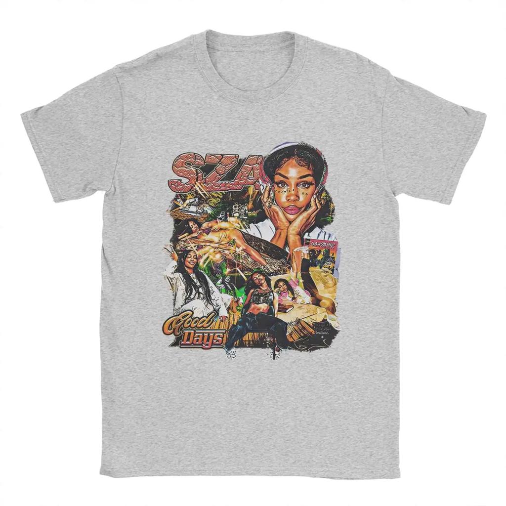 Мужская футболка SZA Good Days, забавные футболки с коротким рукавом и круглым вырезом, 100% хлопок, графические принтованные топы
