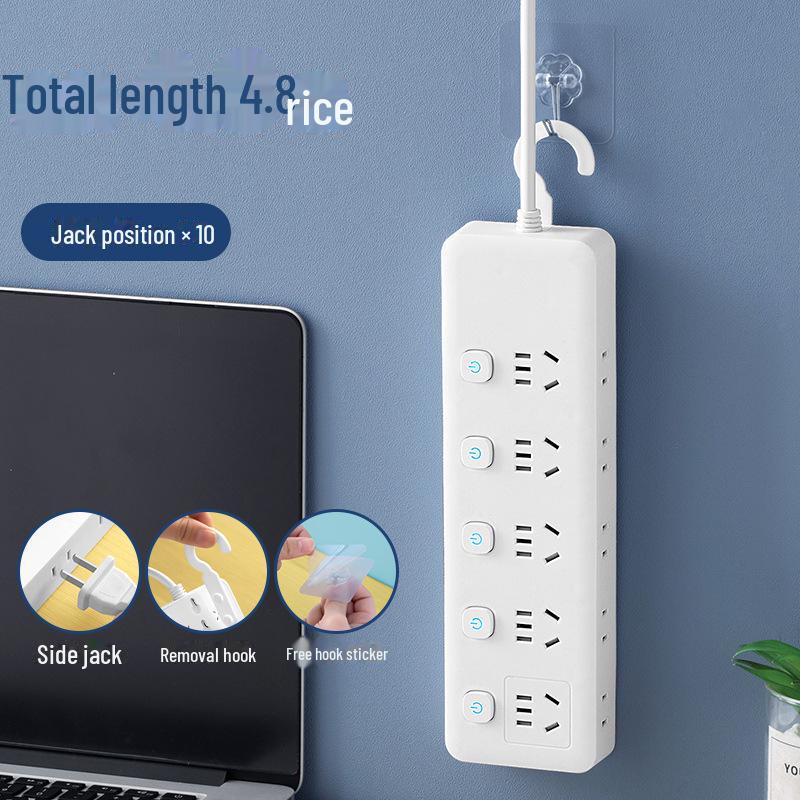 Умный USB Многофункциональный Сетевой Фильтр с Независимым Выключателем и Боковой Вилкой