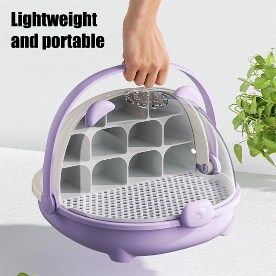 Ящик для разведения шелкопряда Прозрачный ящик для выращивания шелкопряда Клетка для обитания с ручкой Капсула для разведения мелких животных Контейнер для вылупления