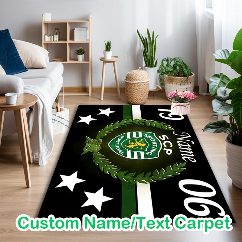 Sporting CP (3) Print Area Rug, Multi-functional Office Chair Sofa Carpet, Easy Clean Carpet for Home and Living Spaces