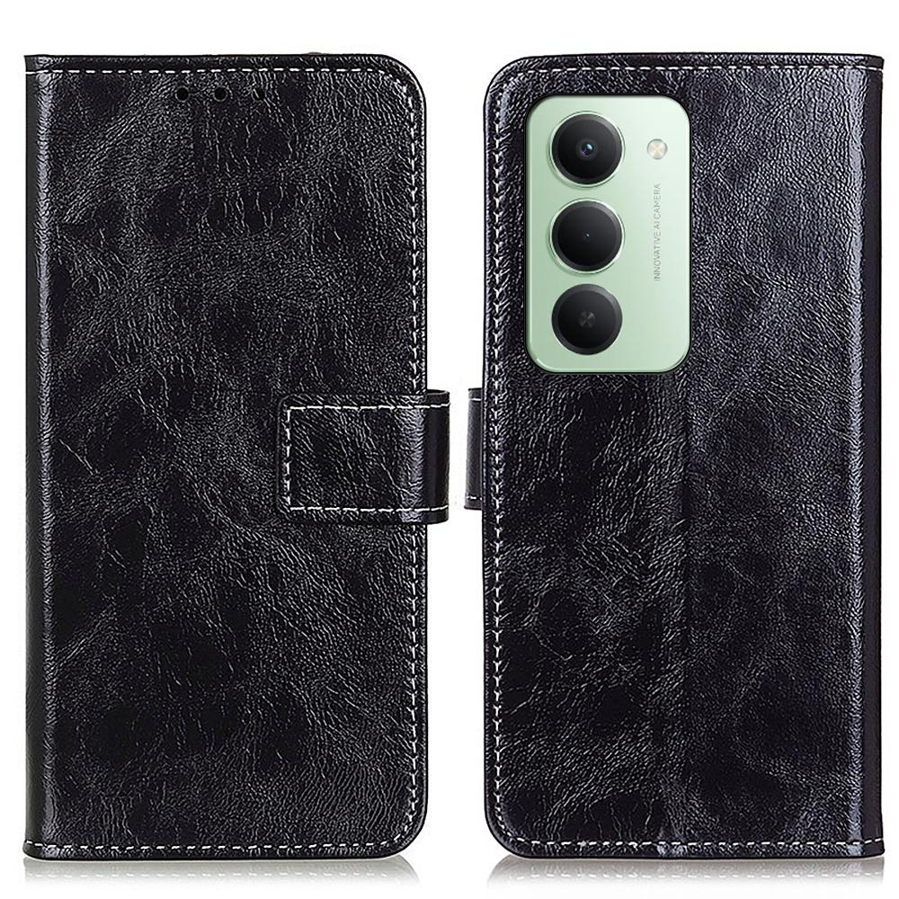 For Xiaomi Redmi 15 5G (Global) (169mm) Case Wallet Leather Phone Cover Crazy Horse Texture