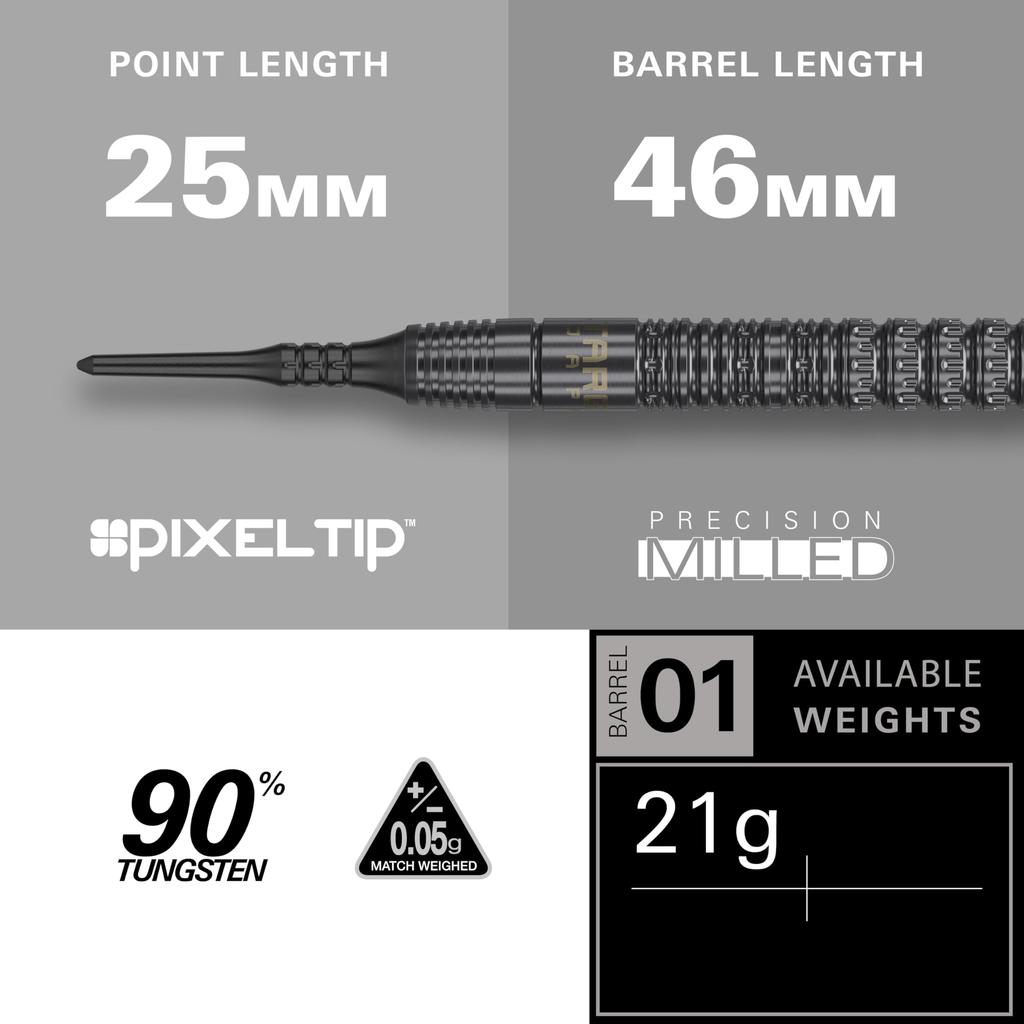 TARGET SERENO GEN-1 MAX 95% Tungsten 21g 2BA Soft Tip Darts