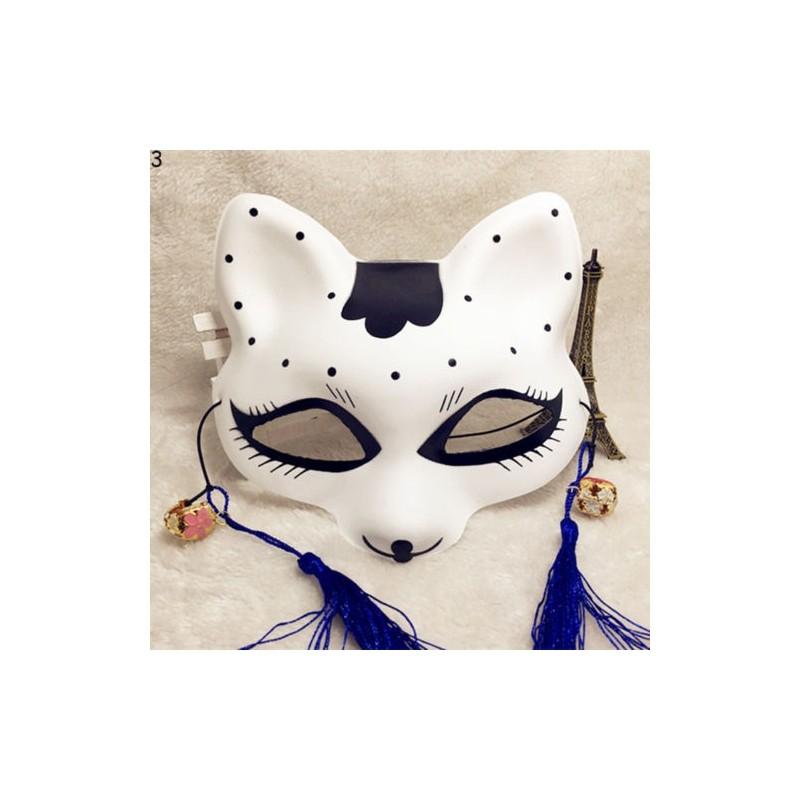 Японское Аниме Маска Лисы на Пол-лица Раскрашенные Вручную Косплей Кицунэ Аксессуар для Хэллоуин Костюма