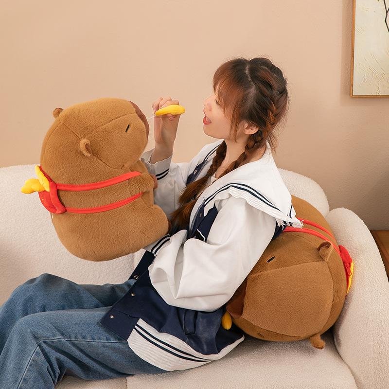 Новая кукла Капибара в виде картофеля фри, плюшевая игрушка капибара, кукла морская свинка, подушка, подарок на день рождения