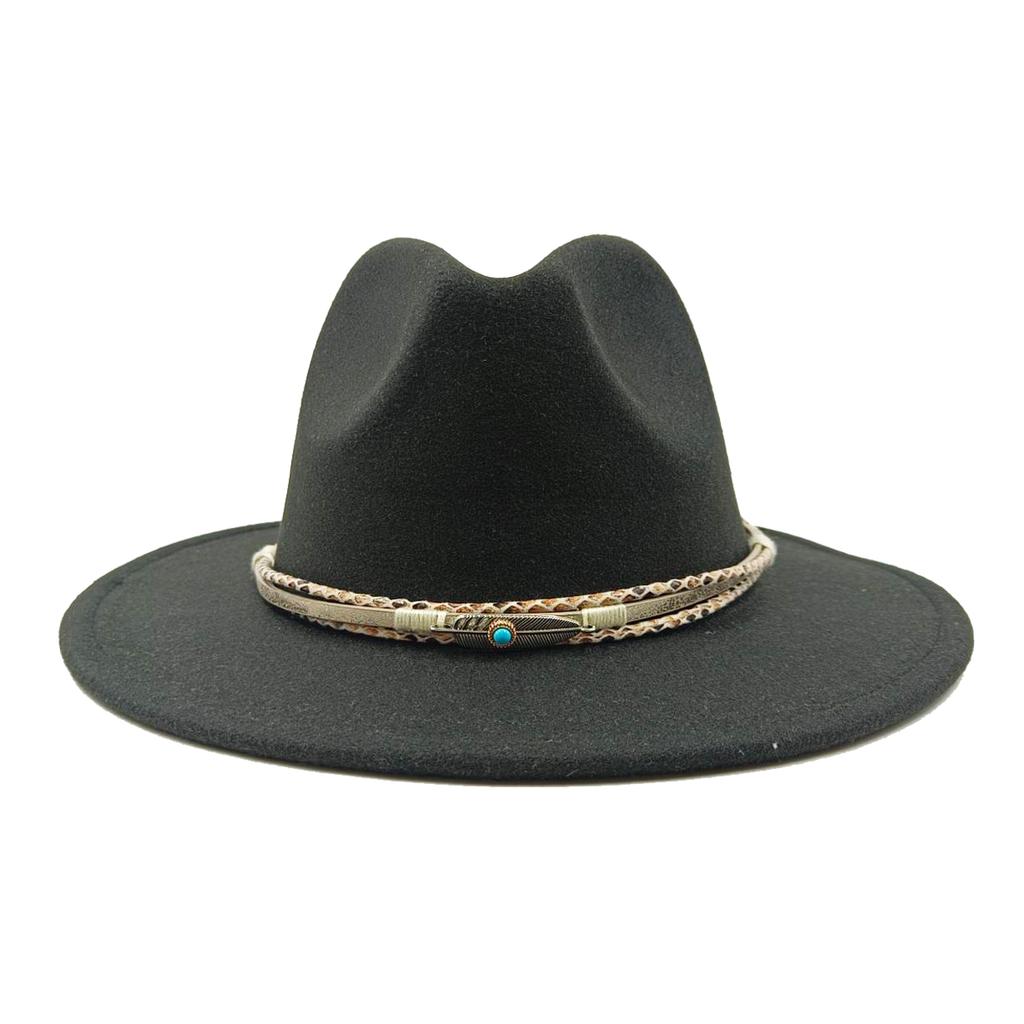 Fedora Autumn and Winter New Leaf Accessories Men's Gentlemen Women's Church Hat Wide Brimmed Jazz Hat Sombrero Hombre