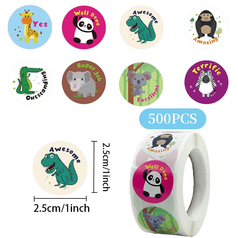 Cartoon Animal Teacher Reward Stickers for Kids