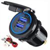 Waterproof 12V/24V Quick Charge 3.0 Dual USB Charger Socket with Touch Switch DIY Kit for Car,Golf Cart,Boat,RV,Motorcycle,Truck and More