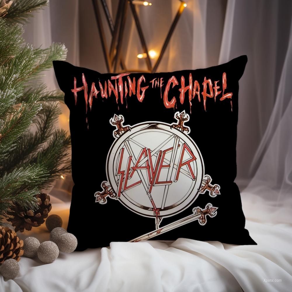 Подушка с чехлом для группы Heavy Metal S-Slayer Премиум-комфорт Двусторонний чехол для подушки - Дизайн «Два в одном» для любой комнаты и салона автомобиля