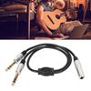 1.6ft 6.35mm Female to 2 Male Cable Plug and Play Speaker Y Extension Cable  Audio Equipment