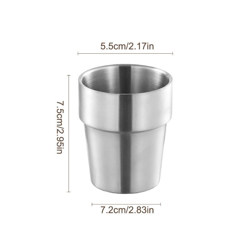 201Stainless Steel Cold Water Drinks Stackable Cup Double-Wall Beer Anti-Scalding Anti-Fall Cups Milk Mugsfor Kitchen Drinkware
