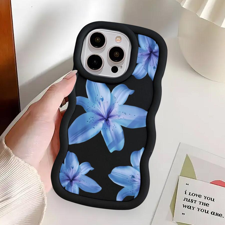 Мягкий чехол-бампер с мультяшным цветочным узором для iPhone 17 Air 13 14 11 16 Pro Max 15 Plus 8 XR 12