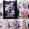 K-Pop Huntrix Girl Фланелевое одеяло Охотники на демонов Плюшевый Теплый Плед для Домашнего Отдыха Офисного Сна Путешествий Кемпинга Всесезонный Подарок