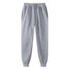 Unisex Warm Fleece Sweatpants - Plus Size, Solid Color, Casual Fitness Running Trousers