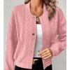 Women's Spring and Autumn Single-breasted Loose Solid Color Jacket Long-sleeved Comfortable Casual Outerwear