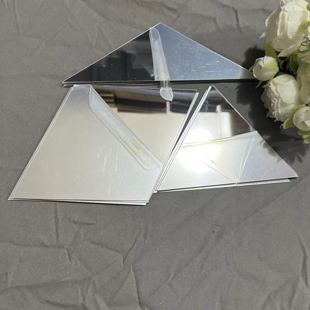 3/6pcs 3D Mirror Stickers Acrylic Triangles Self-adhesive Diamonds DIY Wall Mirror Stickers for Living Room Home Decor