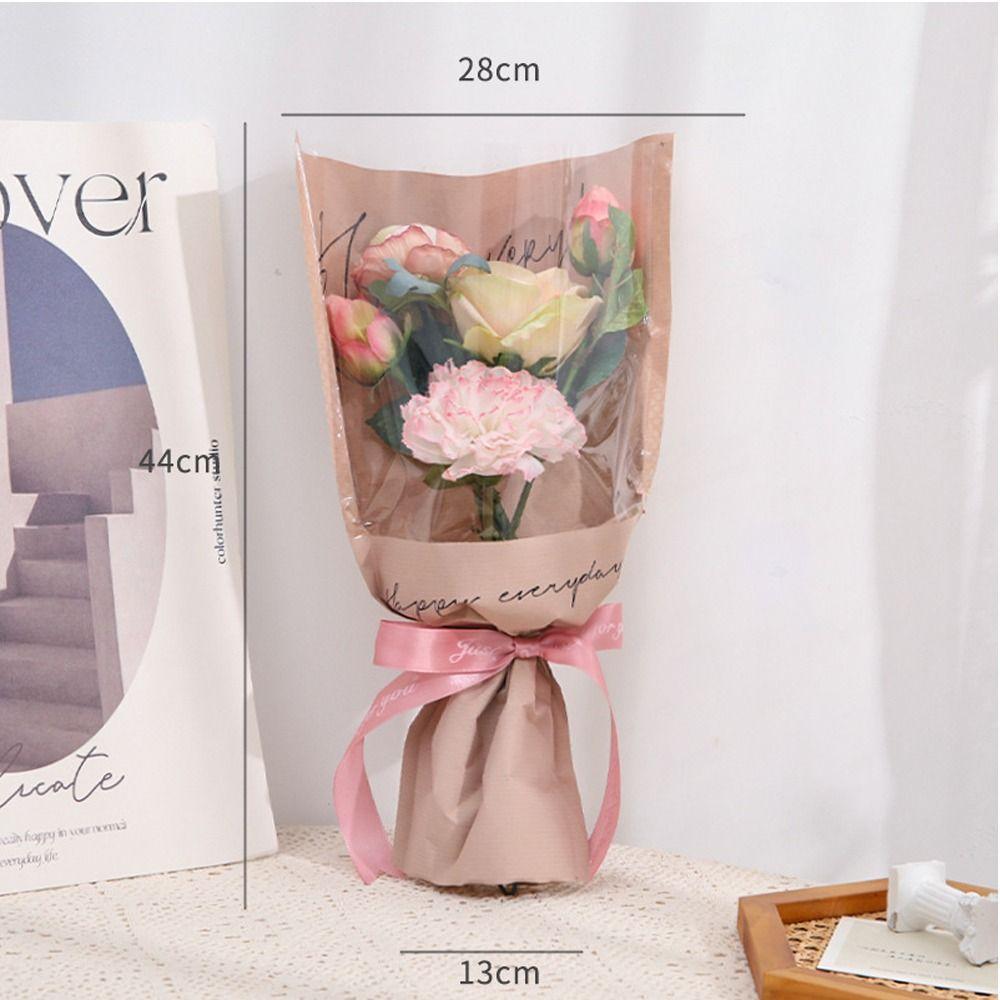 20/30PCS Single Rose Bouquet Packing Bag Wrapping Sleeve Flower Packaging Bag  Valentine's Day