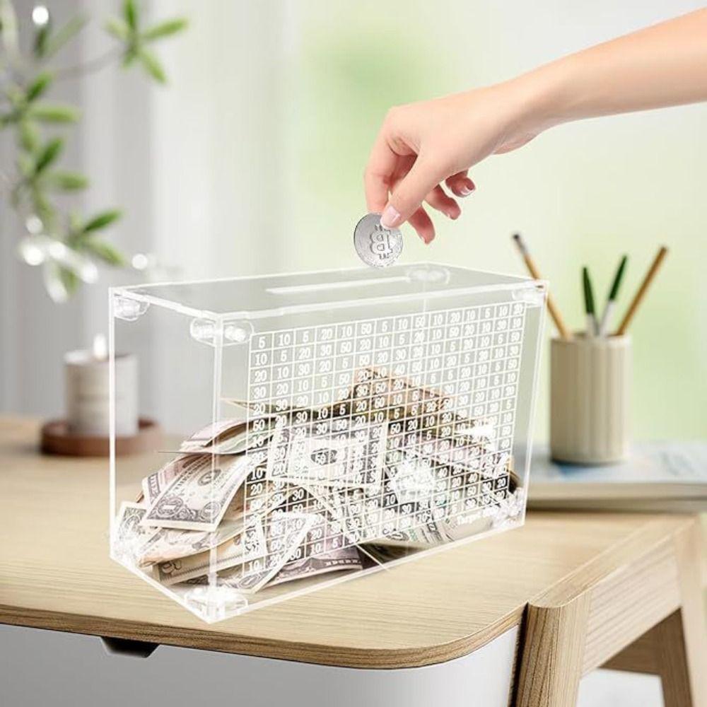 Акриловая копилка 1000/5000/10000 Банка для сбережений Декоративная копилка для монет и купюр Дом
